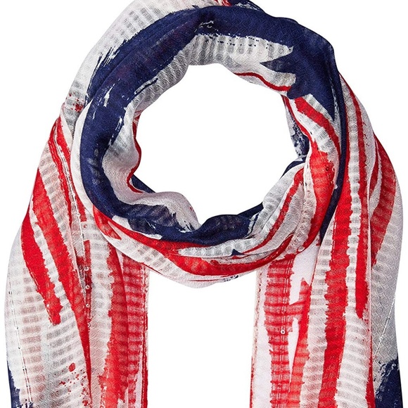 Women's Brushed Stars & Stripes SCARF-WRAP - Picture 1 of 2